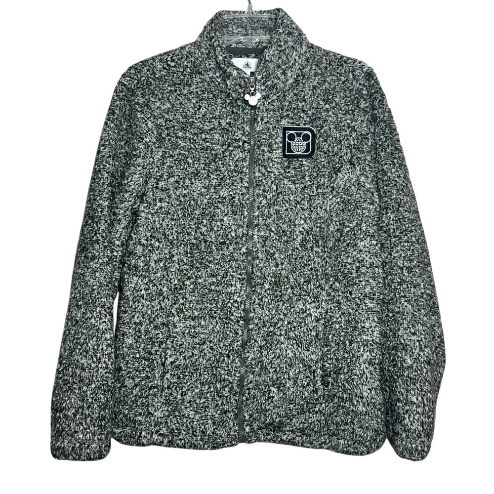 Disney Parks Jacket Womens Size Small Mickey Mouse Fleece Sherpa Full Zip D Logo